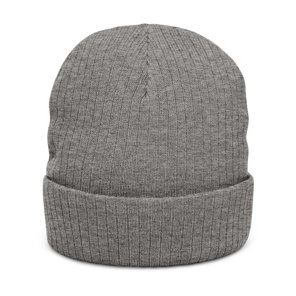 Embroidered Ribbed Knit Cozy Beanie