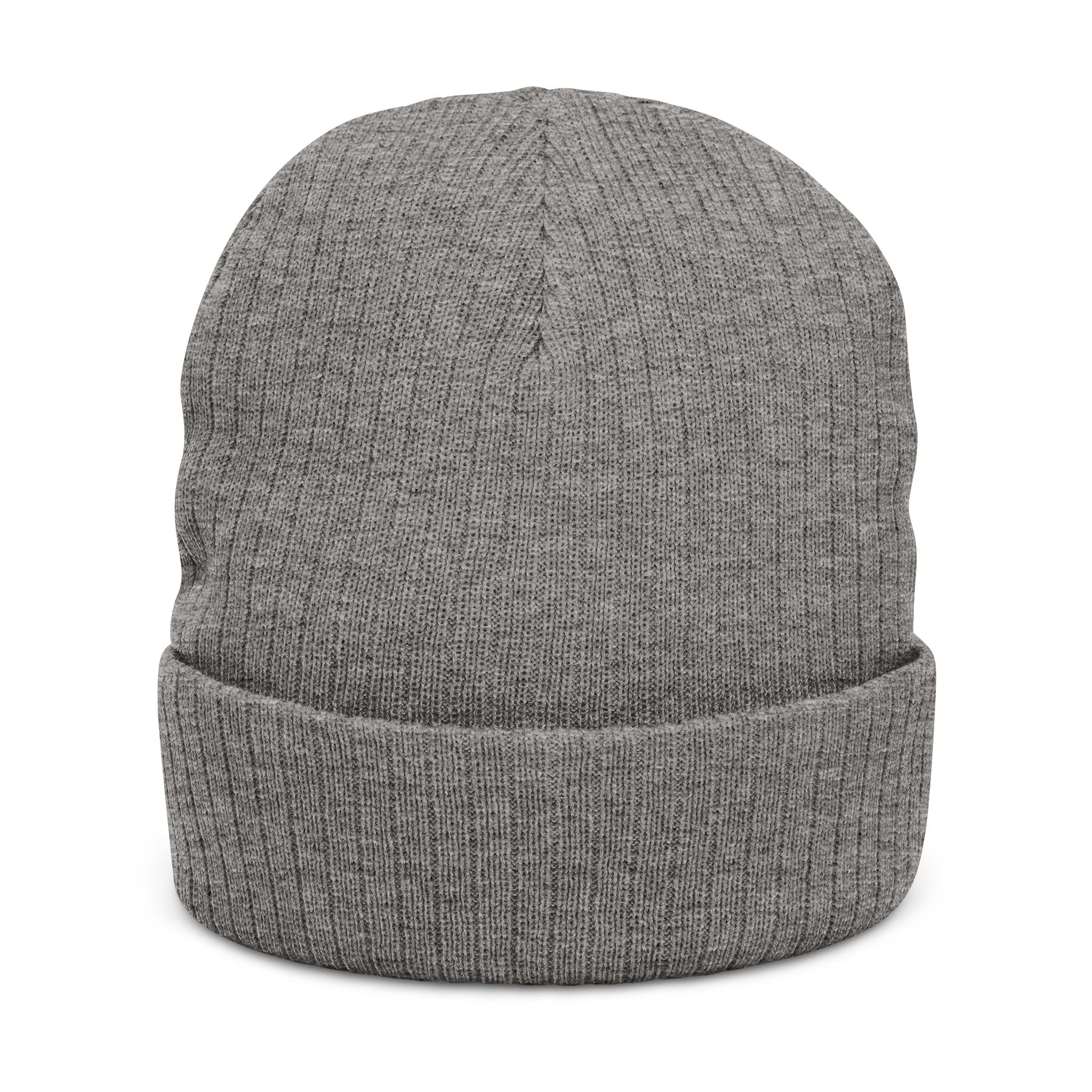 Embroidered Ribbed Knit Cozy Beanie